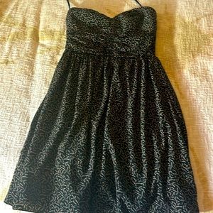 MM couture black strapless cocktail dress